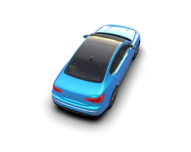 Modern araba beyaz arka planda izole edilmiş. 3d illüstrasyon. 