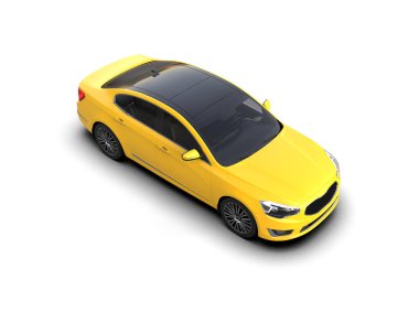 Modern araba beyaz arka planda izole edilmiş. 3d illüstrasyon. 