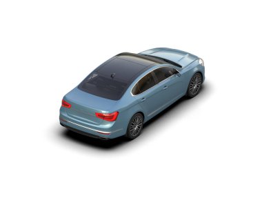 Modern araba beyaz arka planda izole edilmiş. 3d illüstrasyon. 