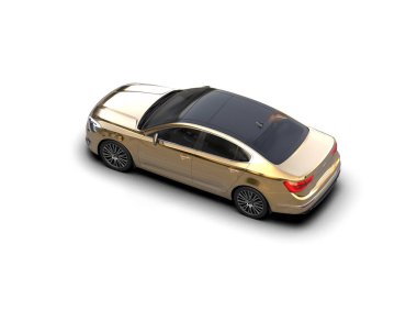 Modern araba beyaz arka planda izole edilmiş. 3d illüstrasyon. 