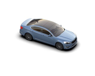 Modern araba beyaz arka planda izole edilmiş. 3d illüstrasyon. 
