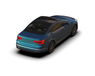 Modern araba beyaz arka planda izole edilmiş. 3d illüstrasyon. 