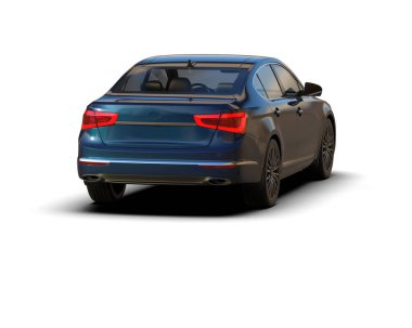 Modern araba beyaz arka planda izole edilmiş. 3d illüstrasyon. 