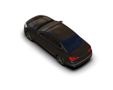 Modern araba beyaz arka planda izole edilmiş. 3d illüstrasyon. 