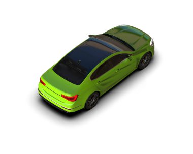 Modern araba beyaz arka planda izole edilmiş. 3d illüstrasyon. 