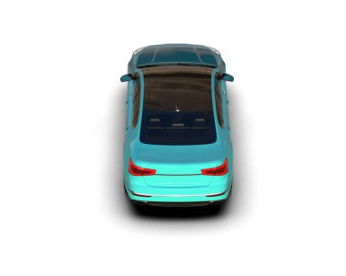 Modern araba beyaz arka planda izole edilmiş. 3d illüstrasyon. 