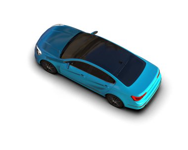 Modern araba beyaz arka planda izole edilmiş. 3d illüstrasyon. 