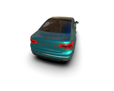 Modern araba beyaz arka planda izole edilmiş. 3d illüstrasyon. 