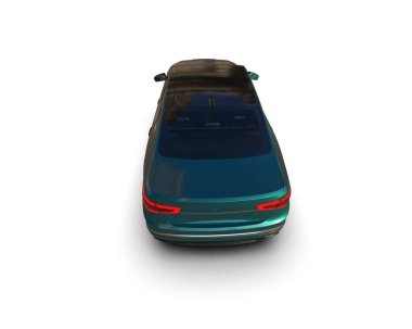 Modern araba beyaz arka planda izole edilmiş. 3d illüstrasyon. 