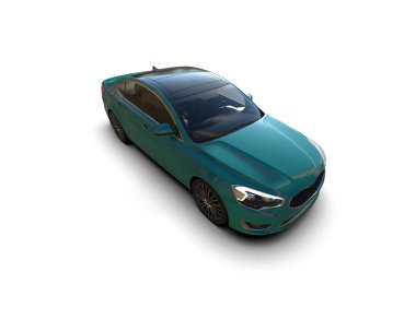 Üç boyutlu illüstrasyon. Modern araba beyaz arkaplanda izole edildi. 