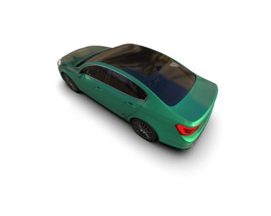 Üç boyutlu illüstrasyon. Modern araba beyaz arkaplanda izole edildi. 