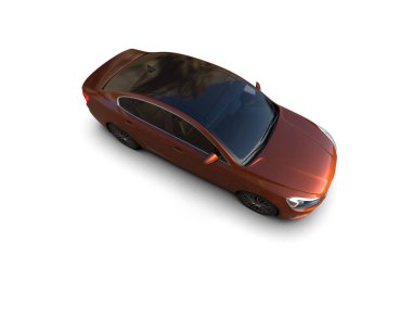 Üç boyutlu illüstrasyon. Modern araba beyaz arkaplanda izole edildi. 