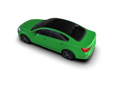 Üç boyutlu illüstrasyon. Modern araba beyaz arkaplanda izole edildi. 