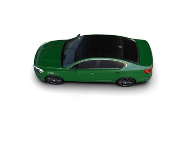 Modern araba beyaz arka planda izole edilmiş. 3d illüstrasyon. 