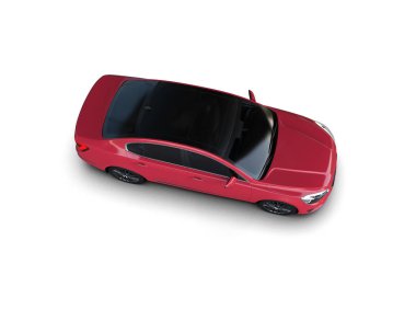 Modern araba beyaz arka planda izole edilmiş. 3d illüstrasyon. 