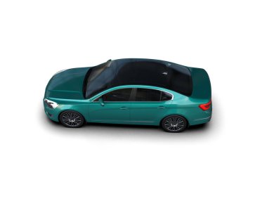 Modern araba beyaz arka planda izole edilmiş. 3d illüstrasyon. 