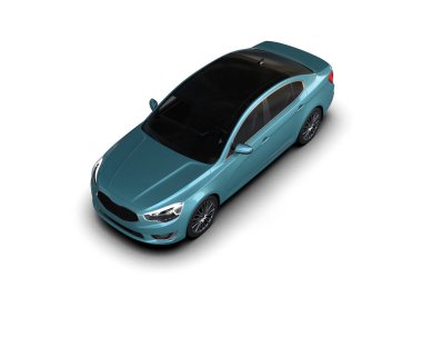 Modern araba beyaz arka planda izole edilmiş. 3d illüstrasyon. 