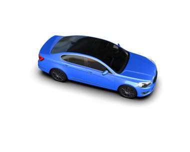 Modern araba beyaz arka planda izole edilmiş. 3d illüstrasyon. 