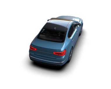 Modern araba beyaz arka planda izole edilmiş. 3d illüstrasyon. 