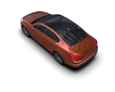 Modern araba beyaz arka planda izole edilmiş. 3d illüstrasyon. 