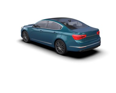 Modern araba beyaz arka planda izole edilmiş. 3d illüstrasyon. 