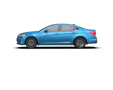 Modern araba beyaz arka planda izole edilmiş. 3d illüstrasyon. 