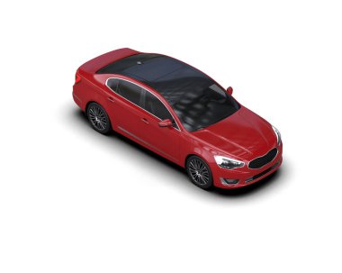 Modern araba beyaz arka planda izole edilmiş. 3d illüstrasyon. 