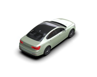 Modern araba beyaz arka planda izole edilmiş. 3d illüstrasyon. 