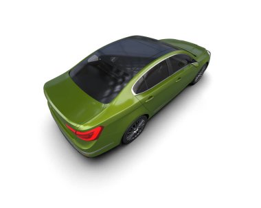 Modern araba beyaz arka planda izole edilmiş. 3d illüstrasyon. 