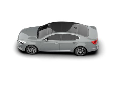 Modern araba beyaz arka planda izole edilmiş. 3d illüstrasyon. 