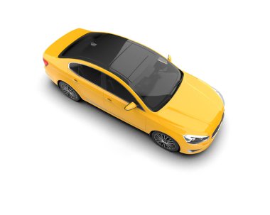 Modern araba beyaz arka planda izole edilmiş. 3d illüstrasyon. 