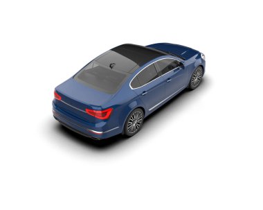 Modern araba beyaz arka planda izole edilmiş. 3d illüstrasyon. 