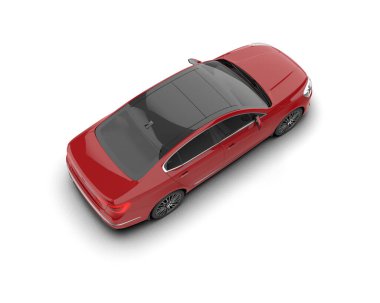 Modern araba beyaz arka planda izole edilmiş. 3d illüstrasyon. 
