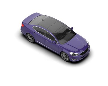 Modern araba beyaz arka planda izole edilmiş. 3d illüstrasyon. 