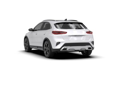 Üç boyutlu illüstrasyon. Modern araba beyaz arkaplanda izole edildi. 