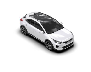 Üç boyutlu illüstrasyon. Modern araba beyaz arkaplanda izole edildi. 