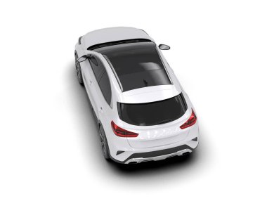 Üç boyutlu illüstrasyon. Modern araba beyaz arkaplanda izole edildi. 