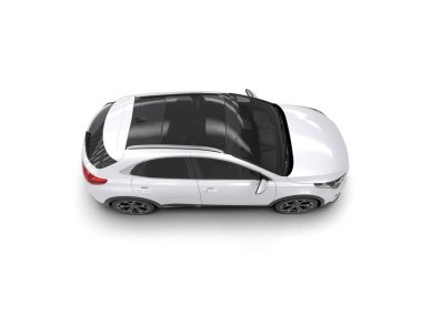 Üç boyutlu illüstrasyon. Modern araba beyaz arkaplanda izole edildi. 