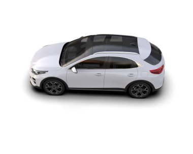 Üç boyutlu illüstrasyon. Modern araba beyaz arkaplanda izole edildi. 