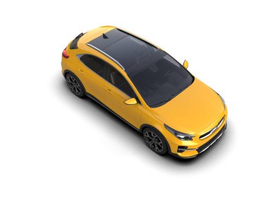 Üç boyutlu illüstrasyon. Modern araba beyaz arkaplanda izole edildi. 