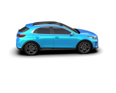 Üç boyutlu illüstrasyon. Modern araba beyaz arkaplanda izole edildi. 