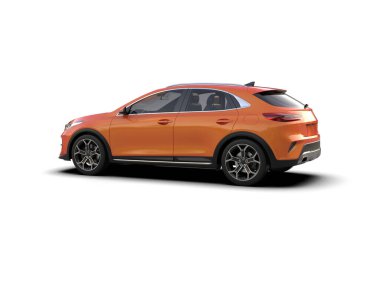 Üç boyutlu illüstrasyon. Modern araba beyaz arkaplanda izole edildi. 