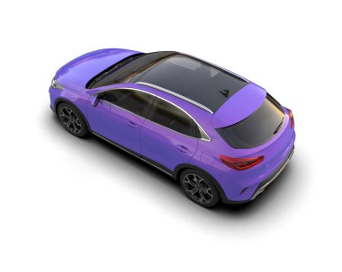 Üç boyutlu illüstrasyon. Modern araba beyaz arkaplanda izole edildi. 