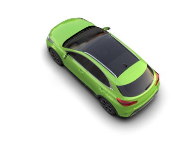 Üç boyutlu illüstrasyon. Modern araba beyaz arkaplanda izole edildi. 