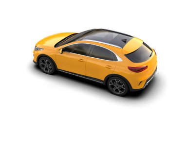 Üç boyutlu illüstrasyon. Modern araba beyaz arkaplanda izole edildi. 