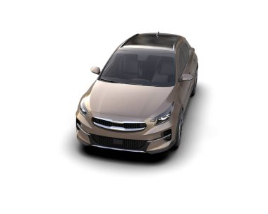 Üç boyutlu illüstrasyon. Modern araba beyaz arkaplanda izole edildi. 