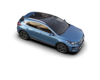 Üç boyutlu illüstrasyon. Modern araba beyaz arkaplanda izole edildi. 