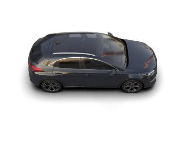 Üç boyutlu illüstrasyon. Modern araba beyaz arkaplanda izole edildi. 