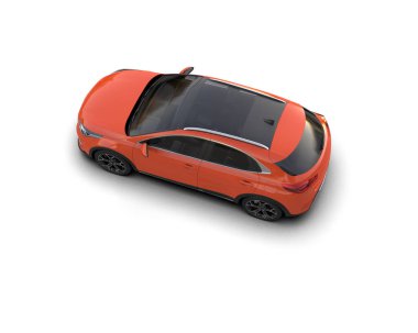 Üç boyutlu illüstrasyon. Modern araba beyaz arkaplanda izole edildi. 