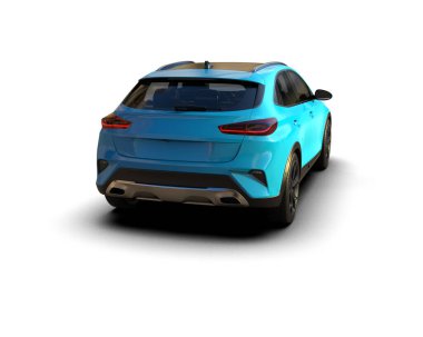 Üç boyutlu illüstrasyon. Modern araba beyaz arkaplanda izole edildi. 